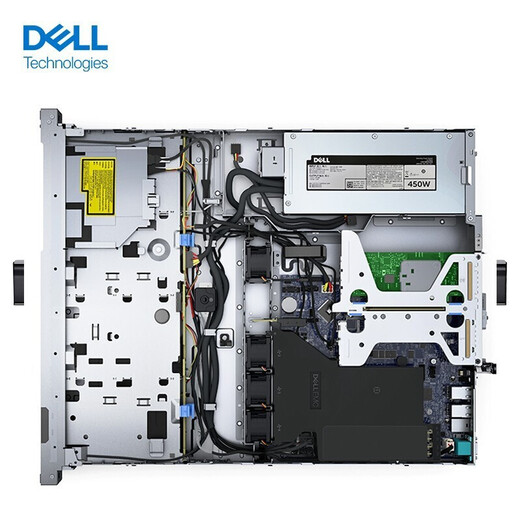 戴尔（DELL）R250 /R350 1U机架式服务器主机 单路 ERP/网页/文件服务器 R350八核十六线E-2378(2.6GHz） 64G内存/2块4TSAS H755导轨键鼠