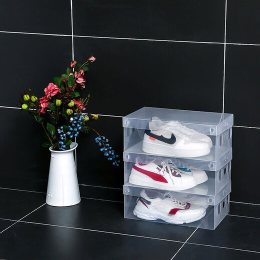 Yijun transparent shoe box, dust-proof and moisture-proof shoe storage box, simple folding space-saving shoe storage artifact, upgraded thickening and high-transparency model, 10 pieces, recommended for women's shoes (suitable for shoe sizes up to 39 sizes)