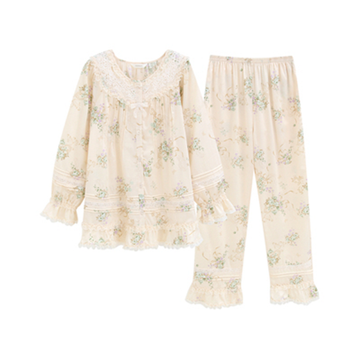 Rosemaid/Rosemaid Spring y Summer Nuevo estilo, mismo estilo en el centro comercial, juego de encaje cubierto de cuello redondo, serie de algodón clásico de algodón largo 12041 Green 155 (s)
