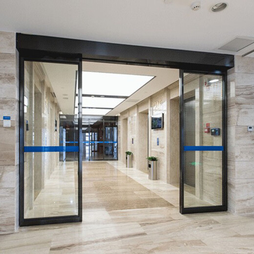 酒店办公楼写字楼自动感应平移门 商铺不锈钢框钢化玻璃感应门厂 茶色