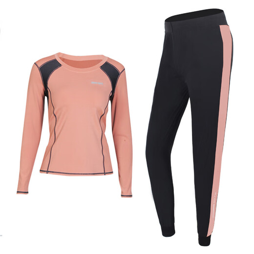 Sporn yoga clothing women's suit autumn and winter new long-sleeved running fitness clothing loose large size fat mm sports suit slimming slim professional Pilates quick-drying fitness clothing peach pink top + harem pants M (85-100Jin Jin equals 0.5 kg)
