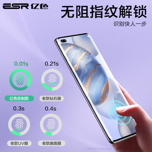 Yise (ESR) Huawei Honor 30pro/+/nova7pro tempered film full screen full coverage mobile phone film glass high-definition white-free border fingerprint curved surface all-inclusive film