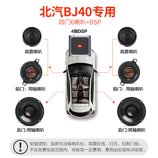 JBL's independent brand special car audio upgrade and modification Car DSP amplifier four-door speaker set [BAIC BJ40] Four-door 6-door speaker + DSP