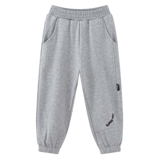 左西男童裤子儿童卫裤秋冬2025新款男孩韩版休闲长裤运动裤 灰色 150