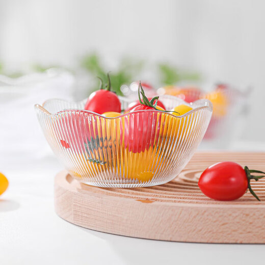 Huixun Jingdong's own brand glass petal bowl dessert salad ice cream fruit bowl 300ml