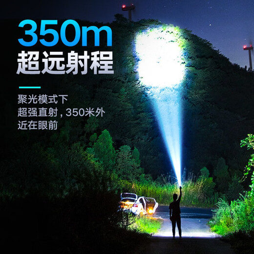 飞利浦（philips）手电筒强光手电超亮远射Type-c充电户外小型家用应急灯SFL6168 SFL6168