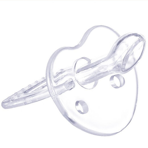 Yoshida Hisamori transparent pacifier round head flat head baby silicone bite-resistant baby super soft sleep-type sucking stick 2 packs for night use - thumb type transparent style