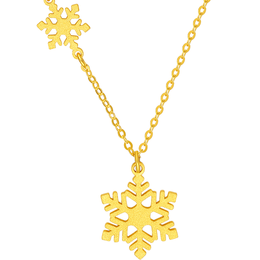 Saturday Fu 5G craft gold necklace women's snowflake candy pure gold pendant price A0612360 about 3.25g 40+5cm