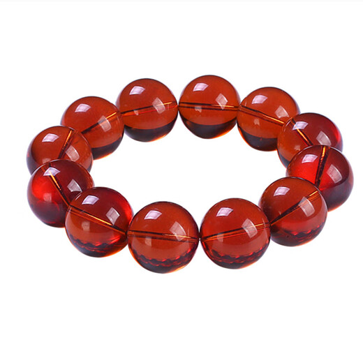 Zhongxiu Dominican violet amber turns purple when exposed to sunlight, beeswax single circle men's and women's blue amber bracelet, bead diameter 10mm, 20 beads
