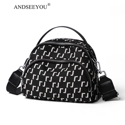 ANDSEEYOU brand women's bags new fashion trendy bags women's crossbody bag versatile niche single shoulder portable canvas bag chest bag black