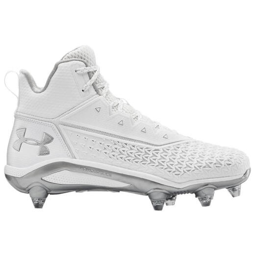 UnderArmour men's HammerMC rugby shoes White/MetallicSilver standard 44/US10