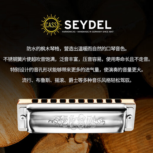 SEYDEL德国进口SEYDEL赛德 十孔10蓝调成人口琴 1847 CLASSIC 10孔D调