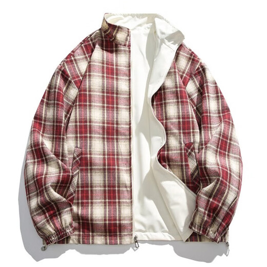 NASA RHUDE autumn jacket men's couple wear casual jacket men's autumn and winter baseball uniform trendy men's spring and autumn clothes men's khaki (reversible) M (115-135Jin Jin equals 0.5 kg)