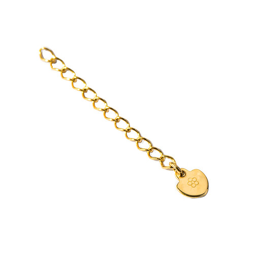 Golden branch Korean popular 14K gold extension chain for women flat love peach heart-shaped extension chain for women