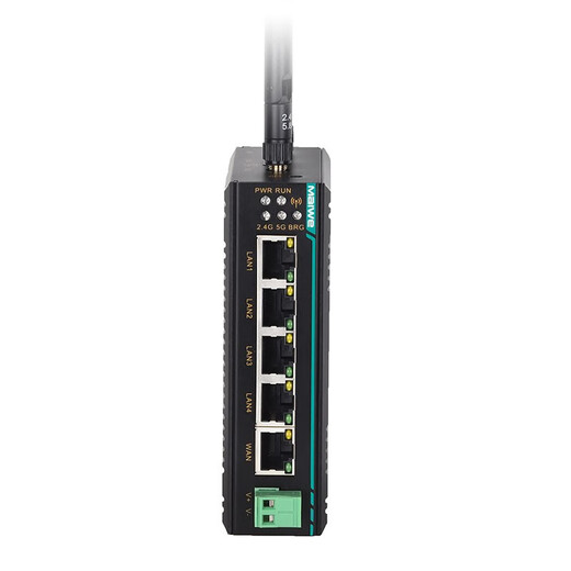 迈威工业无线路由器1路WAN+4路LAN双频Wi-Fi工业级卡轨式无线AP MIAP6200-P-3N25-5T