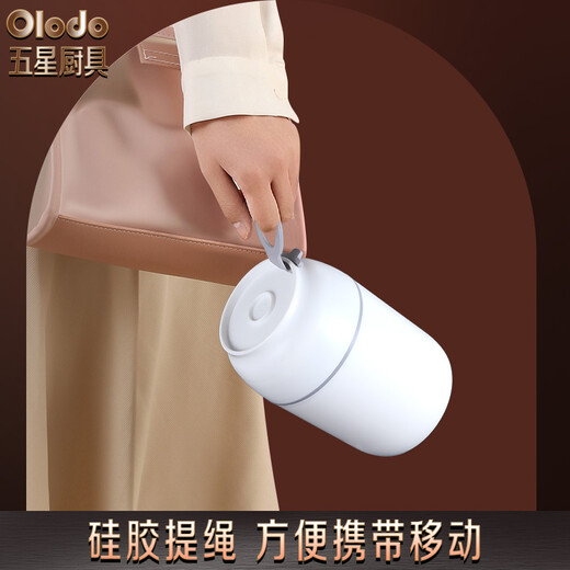 欧乐多316不锈钢焖烧杯焖烧壶小容量保温饭盒焖烧罐汤杯粥杯带勺闷烧杯 316内胆【海盐蓝】+袋+勺 500ml