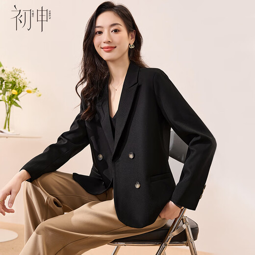 Chushen Spring and Autumn Short Small Suit Women's Versatile Double-breasted Suit Jacket Small Short Jacket Top S13JF4532