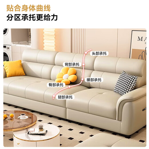 Fergero genuine leather sofa living room 2025 new modern simple small apartment home high-relief leather sofa 926#2.1m