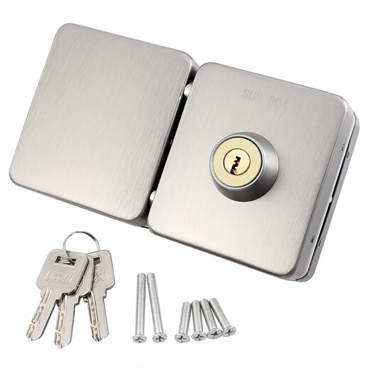 Localización de puerta de vidrio de Auburn 304 CLACA DE PUERTA DE ACERADO INOXIDABLE 304 con botón anti-bloqueo 828 Doble puerta cepillada de acero cepillado