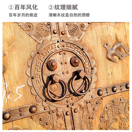萌依儿实木古代大门 实木大门老榆木酒店大门别墅木门古建门古代复古的 支持各种
