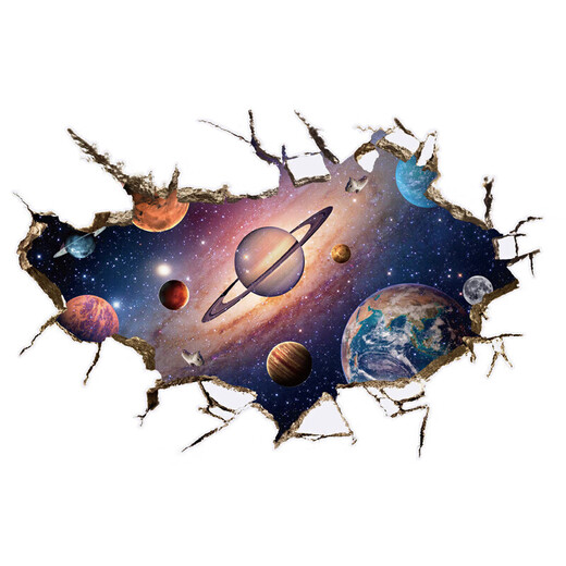 Jingeyu Cosmic Starry Sky Ceiling Sticker Planet Universe Space 3D Three-dimensional Wall Sticker Living Room Ceiling Wall Bedroom Creation Moon Night Starry Sky 9227 Big