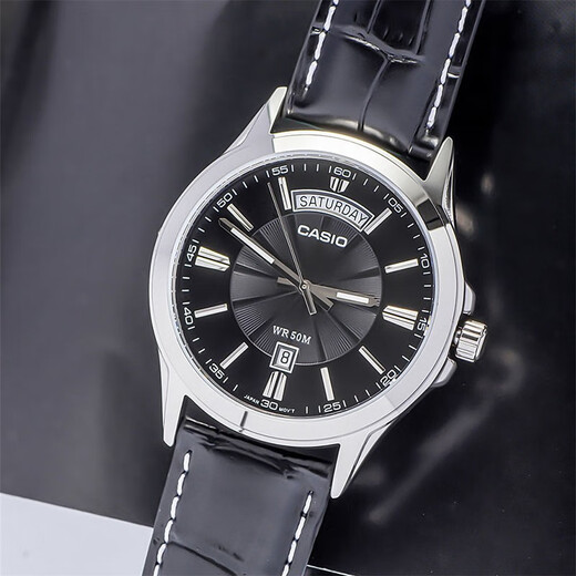 Casio (Casio) Watch Fashion Fashion Business Men's Watch Simple Dial Dial Water Water Water Bart Belt Fecha y Semana de la Semana de hombres MTP-1381L-1A