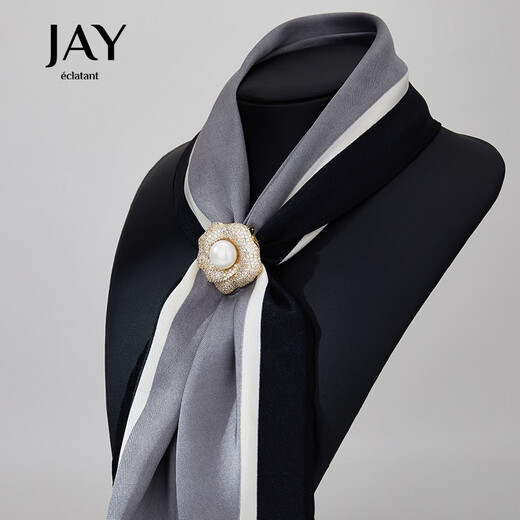 Jay silk scarf buckle women's scarf shawl buckle brooch birthday gift for elder mother and mother-in-law pearl flowers