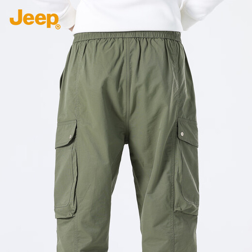 
Jeep (JEEP) casual pants for men simple workwear style versatile youth trendy loose tying pants for men 1105 green 2XL