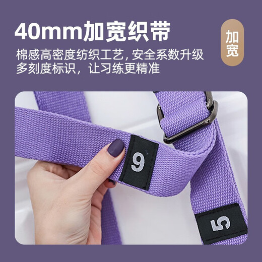 Langwei Yoga Rope Lower Waist Auxiliary Trainer Inline Horse Aerial Yoga Stretch Belt Door Handstand Rope Yoga Tension Rope Lilac Purple [Including Door Buckle Storage Bag]