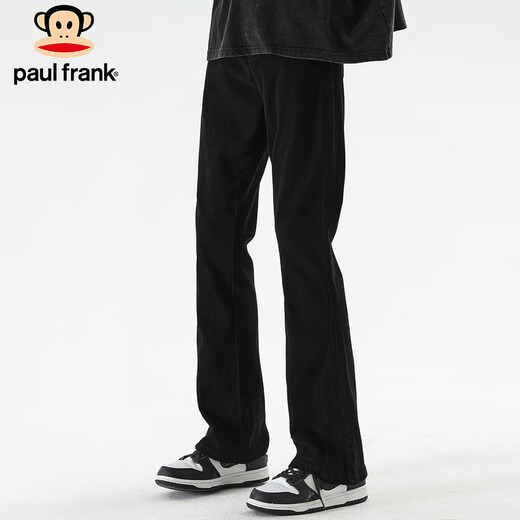 Big mouth monkey (paul frank) jeans men's autumn high street bootcut pants men's slim versatile casual pants men's pants black XL