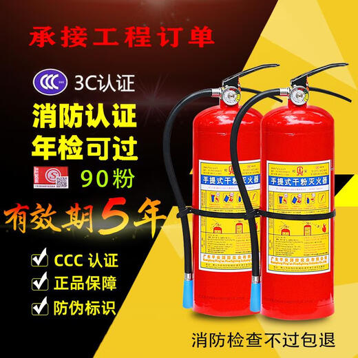 桂安灭火器4kg干粉手提式家用商用仓库12358公斤联塑消防器材箱子 4公斤联塑+箱子1个