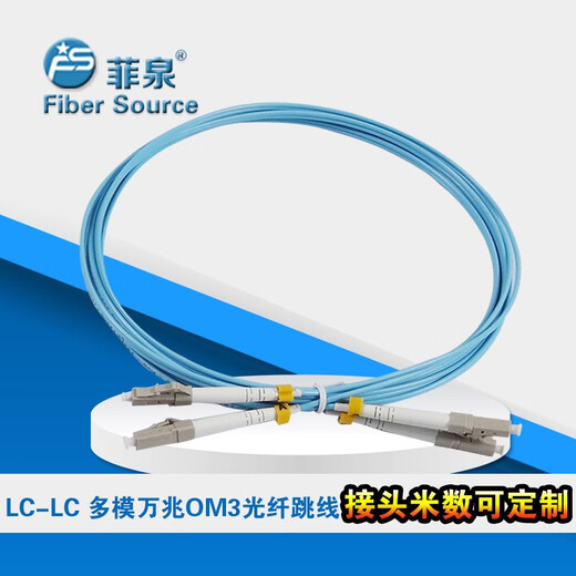 菲泉（FS）DLC-LC多模万兆光纤跳线OM3/OM4双工抗弯曲全兼容光模块50/125尾纤LSZH LC-LC多模万兆OM4光纤跳线 10m