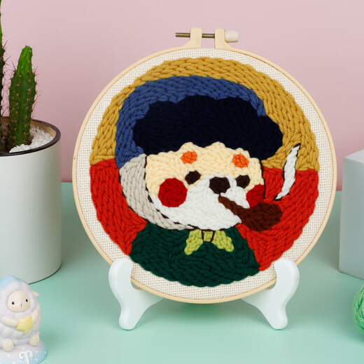 
Children's handmade DIY yarn poke embroidery material bag Russian embroidery poke embroidery school handmade lesson self-embroidery gift Little Red Riding Hood + adjustable poke needle ++ wooden stand