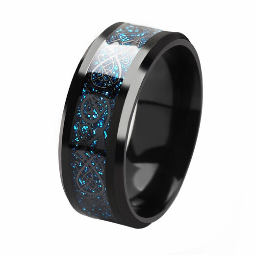 Qi Xiaomi free engraving dragon pattern ring men's trendy single ring index finger ring student simple trendy men's tail ring hand jewelry default delivery 9 other sizes remarks