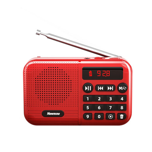 Newman K65 radio for the elderly portable mini Bluetooth player rechargeable plug-in card FM broadcast semiconductor walkman music listening semiconductor opera singing machine N88-red louder | dual memory cards official standard