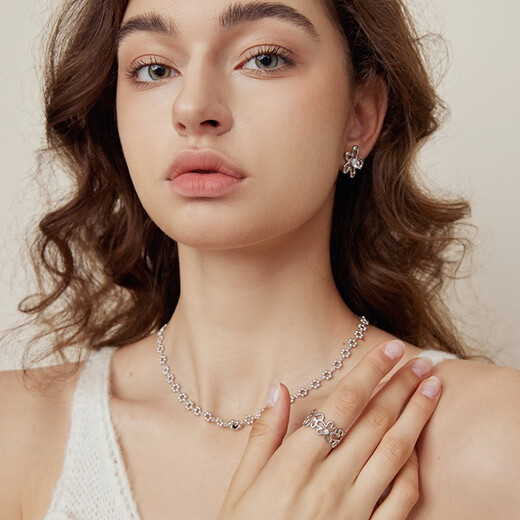 Arsis Riding the Wind and Waves Collaboration Fanqi Flower Shadow Ring Women's Fashion Jewelry Women's Gift for Girlfriend Flower Shadow Ring