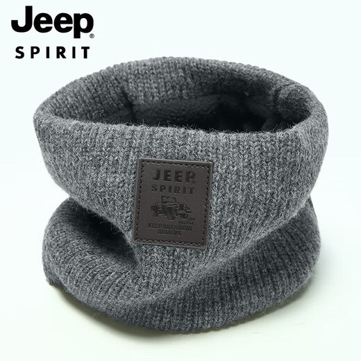 JEEP hat men's neck scarf plus velvet warm knitted scarf autumn and winter cold protection neck pullover scarf A0636