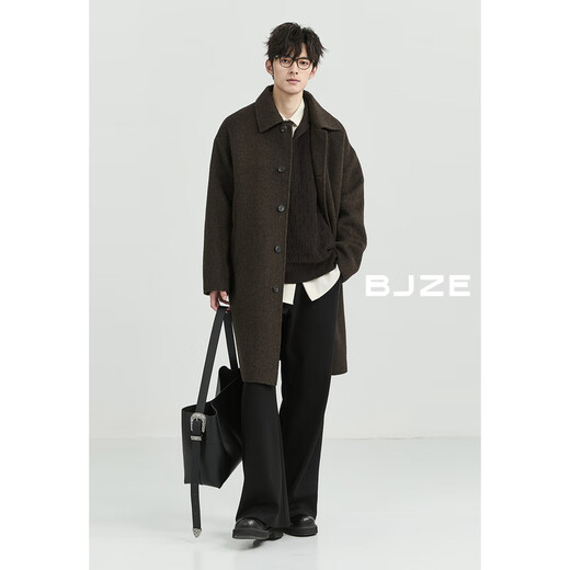 Earl Zoermaken Revers Yak Wolle Wolle doppelseitig Wollmantel Herrenmitte mit mittlerer Jacke 2024 Herbst und Winter neuer Stil P441877 Nacht Frost Grey S 165