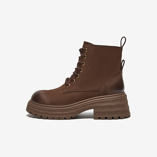 BESTOU WINTER-Einkaufszentrum Neue Schaffellstiefel dick-locked funktionierende braune Martin Boots Frauen schrubben kurze Stiefel UKG01DD4 TEEPS Kaffee UKG01DD4 40