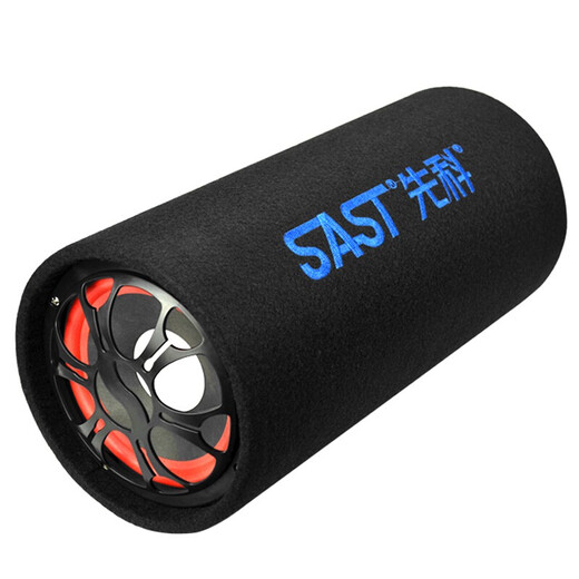 先科车载音响低音炮 12V/24V/220V汽车音箱蓝牙无线插U盘带功放圆形 黑色 5英寸喇叭