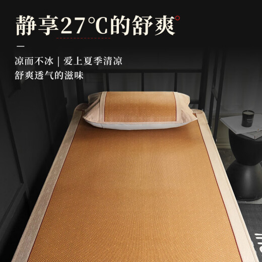 Nanjiren dense rattan mat student dormitory soft mat two-piece set single 120*195 [foldable]