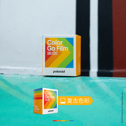 Polaroid Polaroid photo paper GO color photo paper Mini retro film one-shot photo paper Suitable for GO models White frame color double packaging 16 sheets 6017
