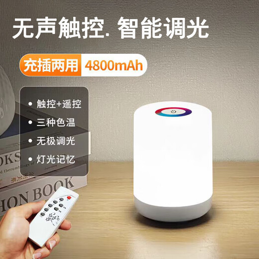 Wiederaufladbares Touch-Nachtlicht, Fotoaufnahme, Licht, Babyfütterungsatmosphäre, Tischlampe, Augenschutz, Nachttischlampe, Schlafzimmer-Schlaflampe, wiederaufladbar und wiederaufladbar + Fernbedienung