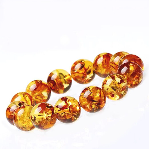 Dazzling Summer Natural Amber Bracelet with Certificate Flower Amber Bracelet Loose Beads Round Beads for Men and Women Selected Quality Diameter 12mm Single Circle Bracelet with Certificate