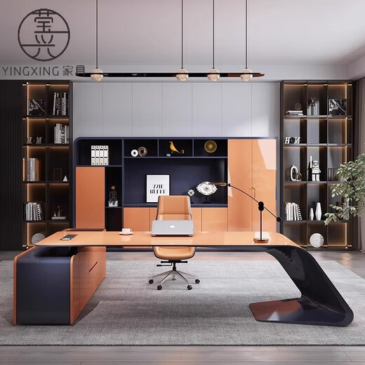 Yingxing painted boss desk, fashionable and personalized desk, simple and modern manager desk, president's office desk and chair combination 1.8m left side cabinet (long cabinet)