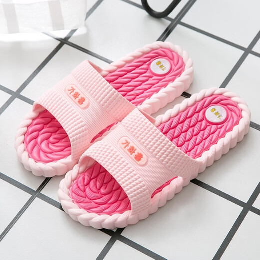 Schöne 2020 neue Hausschuhe für Männer Sommer Anti-Rutsch-Home-Home Modes Badezimmer Paar Home Massage Outdoor Sandalen Männer Schwarz Orange 9859 38 (38-39)