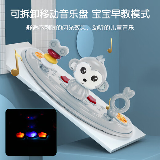 JOT TMM 婴儿学步车新款防O型腿宝宝助步6-18个月多功能推车防侧翻玩具车 石墨灰+音乐盘玩具