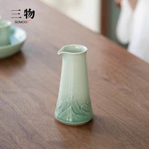 Sanwu Shanhai light luxury Chinese style wine dispenser set white wine cup small household one-cup ceramic wine set Father's Day gift Shanhai wine set_two pots and eight cups + tray