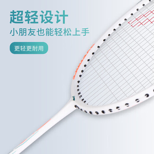 李宁（LI-NING）羽毛球拍雷霆单拍碳素复合一体耐用羽拍白蓝 已穿线