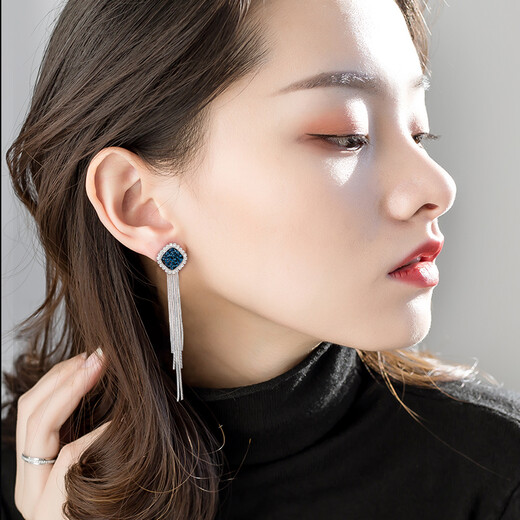 Qlady tassel silver earrings women's fashion long style 925 silver needle light luxury earrings birthday gift for girlfriend
